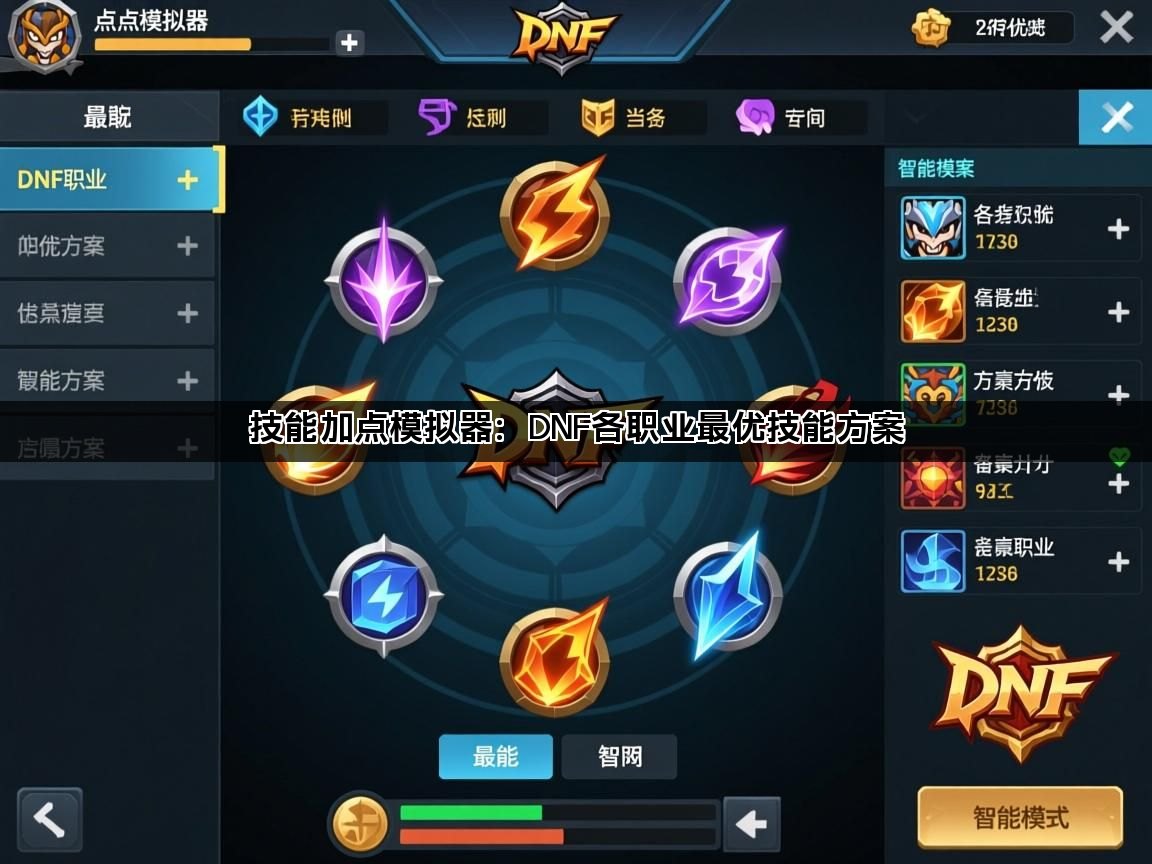 技能加点模拟器：DNF各职业最优技能方案